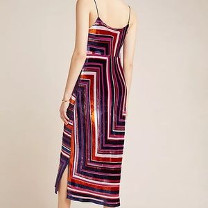 Anthropology Tina Velvet Stripped Dress